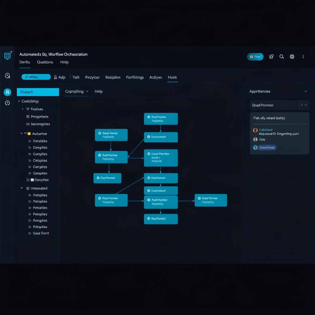 Interface visual de orquestração de processos automatizados